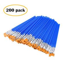 Load image into Gallery viewer, 200 Pcs Flat Paint Brushes Small Brush Bulk for Detail Painting Plastic
